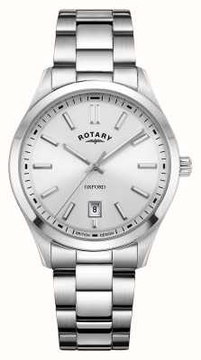 Rotary Contemporary Oxford Quartz (40mm) Silver Sunray Dial / Stainless Steel Bracelet GB05520/06