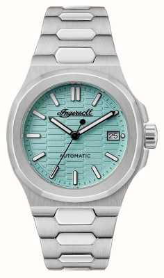 Ingersoll THE CATALINA Automatic (38mm) Honeycomb Textured Turquoise Dial / Stainless Steel Bracelet I14601