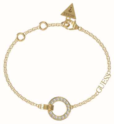 Guess Women's Circle Lights Gold Plated Pavé Circle Bracelet UBB03162YGL