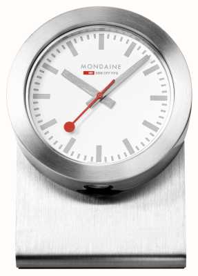 Mondaine SBB Magnet Clock (50mm) White Dial / Silver-Tone Aluminium Case A660.30318.82SBV