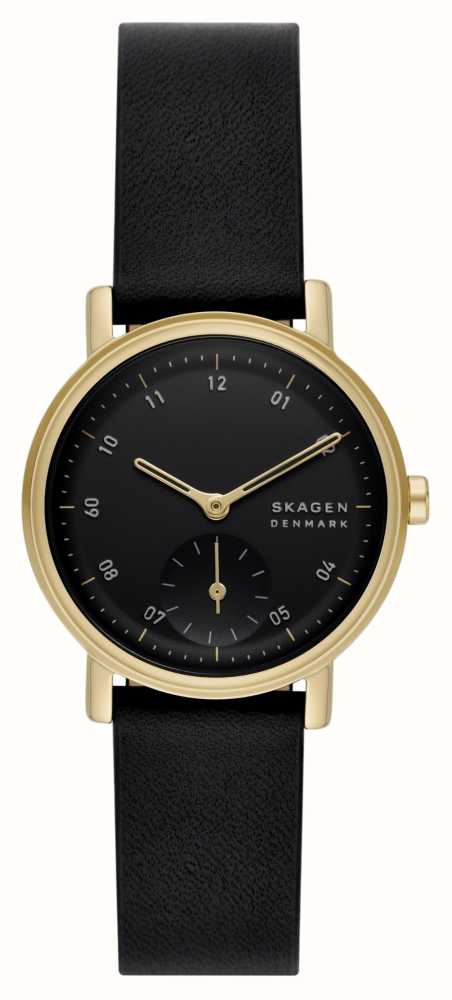 Skagen Women's Kuppel Lille (32mm) Black Dial / Black Leather