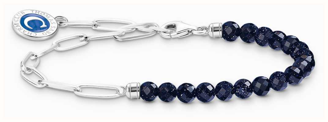 Thomas Sabo Charm Bracelet Sterling Silver Imitation Sandstone Beads 17cm A2129-007-32-L17V