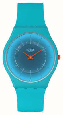 Swatch RADIANTLY TEAL (34mm) Blue Dial / Teal Silicone Strap SS08N114