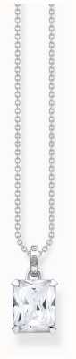 Thomas Sabo White Octagon-Cut Zirconia Gemstone Pendant Necklace Sterling Silver KE1964-051-14