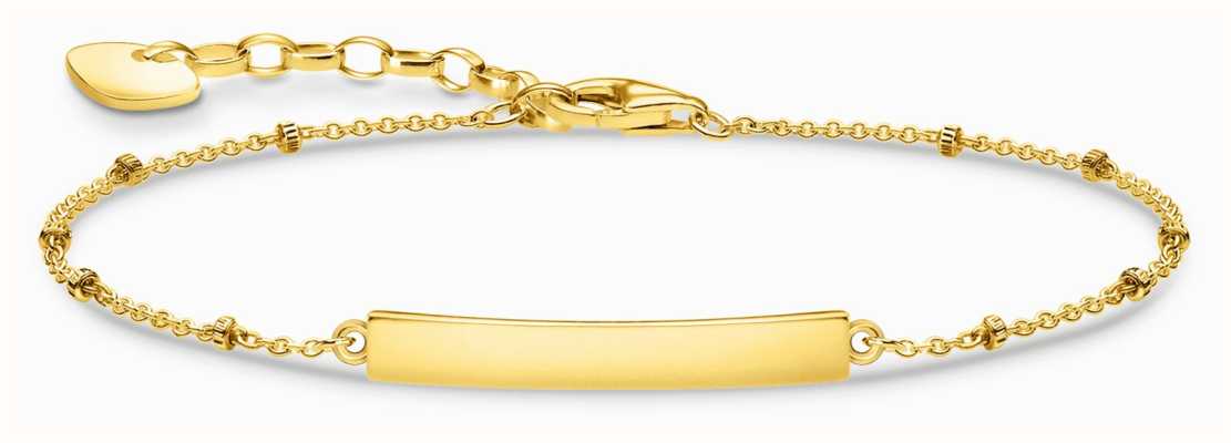 Thomas Sabo Women's Gold-Plated Sterling Silver Bar Bracelet Bobble Chain A1975-413-39
