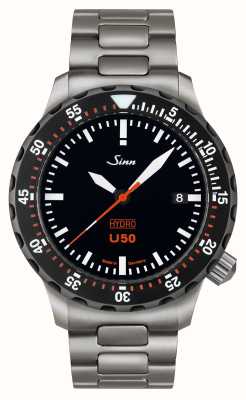 Sinn U50 HYDRO SDR TEGIMENT 5000m (41mm) Black Dial / Stainless Steel H-Link Bracelet 1051.050 H-LINK