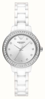 Emporio Armani Women's (32mm) Silver Dial / White Ceramic Bracelet AR70013