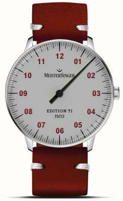 MeisterSinger Edition Neo T1 (36mm) Grey Dial / Red Leather Strap ED-NES-T1