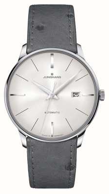 Junghans Meister Automatic (40.4mm) Grey Dial / Grey Ostrich Leather Strap 27/4416.02