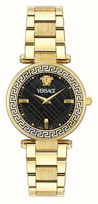 Versace REVE (35mm) Black Dial / Gold-Tone Stainless Steel Bracelet VE8B00624
