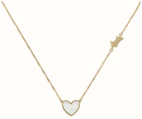 Radley Jewellery Princess Street 18ct Gold Plated Mother-of-Pearl Heart and Jumping Dog Necklace RYJ2438