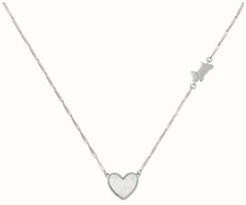 Radley Jewellery Princess Street Sterling Silver Mother-of-Pearl Heart and Jumping Dog Necklace RYJ2439