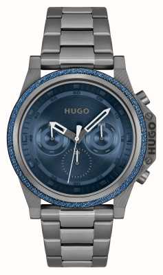 HUGO Men's #BRAVE (46mm) Blue Dial / Grey Stainless Steel Bracelet 1530350