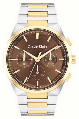 Calvin Klein Men's Distinguish (44mm) Brown Dial / Two-Tone Stainless Steel Bracelet 25200442