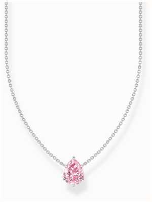 Thomas Sabo Pear-Cut Pink Zirconia Sterling Silver Necklace 45cm KE2213-051-9-L45V