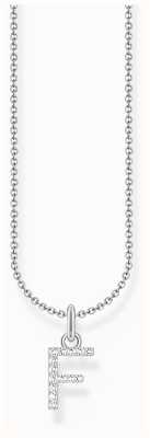 Thomas Sabo Letter 'F' Initial White Zirconia Sterling Silver Pendant Necklace 45cm KE2245-051-14-L45V