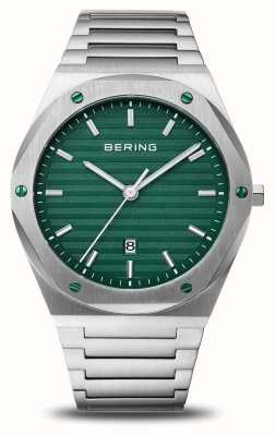 Bering Men's Classic (42mm) Green Dial / Stainless Steel Bracelet 19742-708