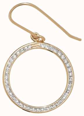 James Moore TH 9k Yellow Gold Diamond Drop Hoop Earrings ER971