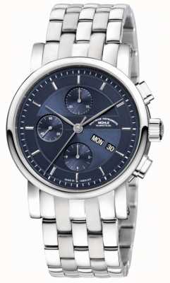 Muhle Glashutte Teutonia II Chronograph Stainless Steel Band Night Blue Dial M1-30-92-MB