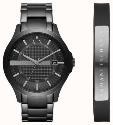 Armani Exchange Men's Dress Black Steel Bracelet Watch Leather Bracelet Gift AX7101