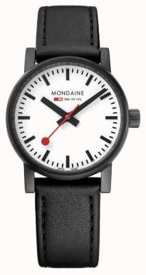Mondaine Evo2 30mm Black Leather Black IP Watch MSE.30111.LB