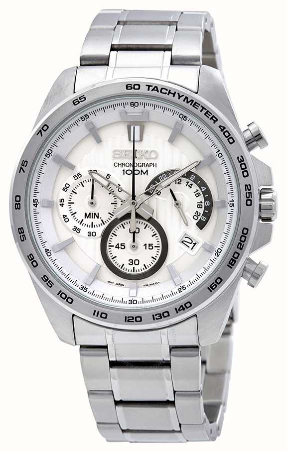 seiko men's stainless steel chronograph watch