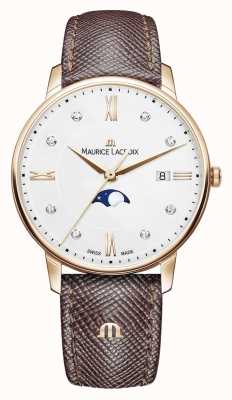 Maurice Lacroix Eliros Moonphase Brown Leather Strap Rose Gold Plated EL1096-PVP01-150-1