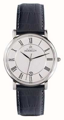 Herbelin Men's Classic Black Leather Strap White Dial 12248AP08