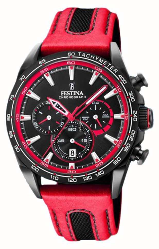 mens red leather watch