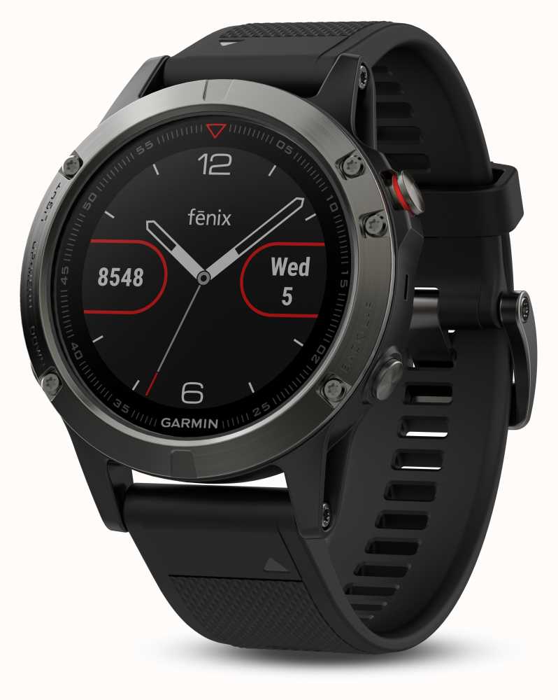 garmin fenix 5 slate grey black rubber band