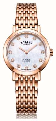 Rotary Women's Windsor Diamond Rose Gold Tone Bracelet Watch LB05304/41/D