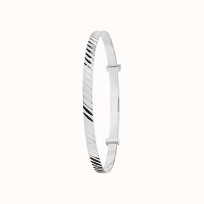 James Moore TH Silver Diamond Cut Baby Bangle G4357