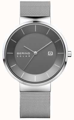 Bering Men's Solar Watch, Silver Case, Stainless Steel Mesh Strap 14639-309