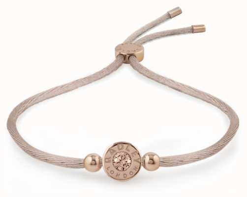 Radley Jewellery Rose Gold/mink Vintage Rose Stone Set Friendship Bracelet RYJ3016