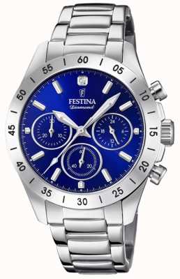 Festina Women's Boyfriend Chronograph Stainless Steel Blue Dial F20397/2