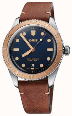 ORIS Divers Sixty-Five Automatic (40mm) Blue Dial / Brown Leather Strap 01 733 7707 4355-07 5 20 45