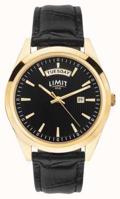 Limit | Men's Black Leather Strap | Black Dial | Gold Case | 5750.01