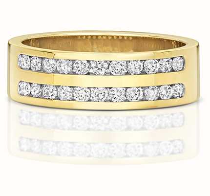 gold diamond half eternity ring