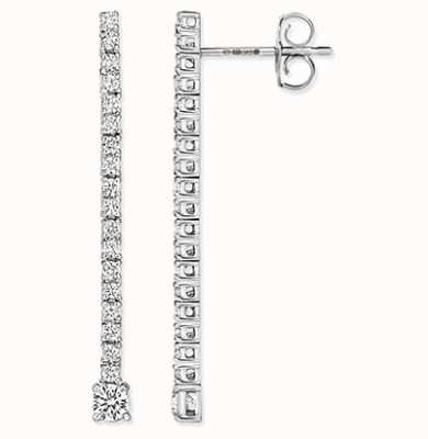 James Moore TH 18k White Gold Diamond Drop Earrings EDQ305W