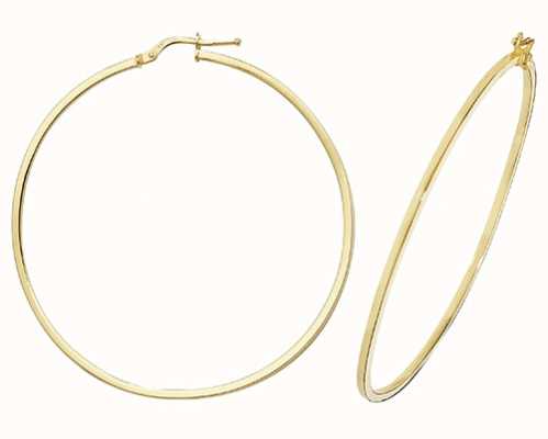 James Moore TH 9k Yellow Gold Hoop Earrings 50 mm ER1007-50