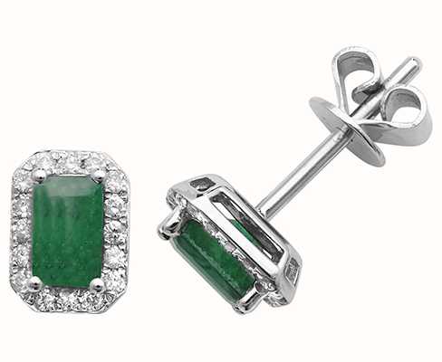 emerald stud earrings with diamonds