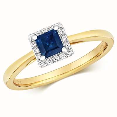 sapphire and diamond square ring