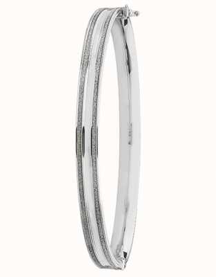 James Moore TH 9ct White Gold Thick Hinged Bangle BN369W