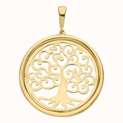 James Moore TH 9ct Yellow Gold Tree Of Life 2.4cm 3cm Drop Pendant Only PN1079