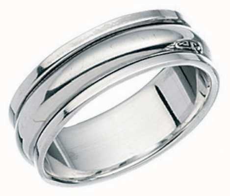 Elements Silver Silver Plain Band Rotating Ring Size N R109