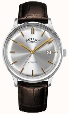 Rotary Men's Avenger | Brown Leather Strap | Silver Dial | GS05400/06