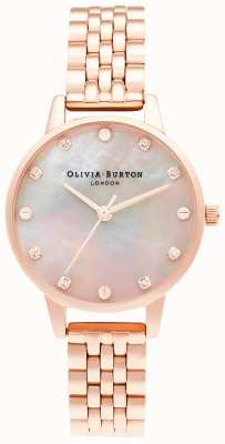 Olivia Burton | Midi MOP Dial With Screw Detail | Rose Gold Bracelet | OB16SE10