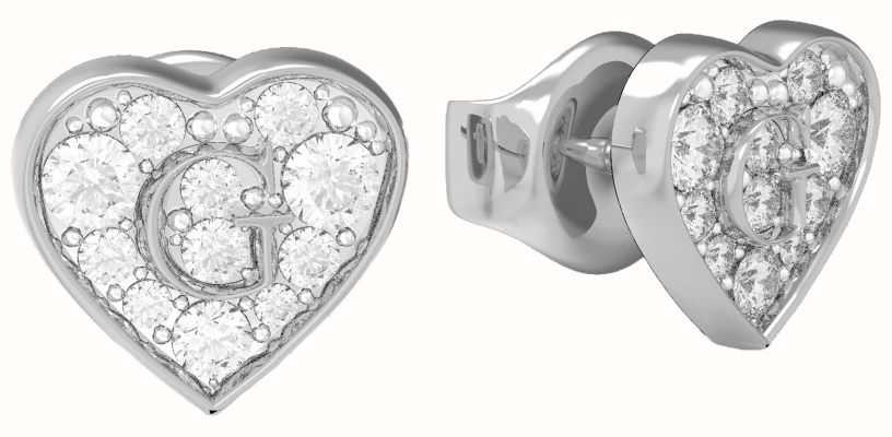 guess heart stud earrings