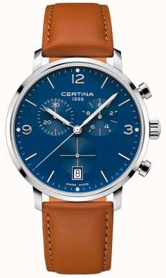 Certina Men's | DS Caimano | Chronograph | Blue Dial | Brown Leather C0354171604700
