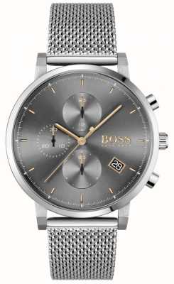 BOSS | Men's Integrity | Steel Mesh Bracelet | Grey/Black Dial 1513807